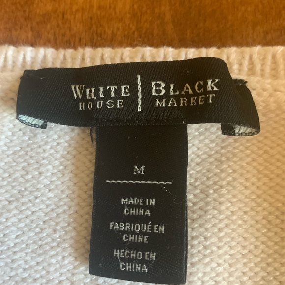 White House Black Market M white sweater w/ sparking details - Picture 4 of 7